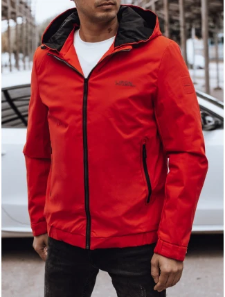Pánská přechodná bunda s kapucí červená FashionStreet TX4886