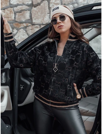 Dámská alpaka JOYCE rozepínací bunda černá FashionStreet NY0689