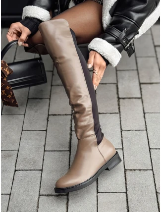 Dámské dlouhé kávové boty LONGDIT FashionStreet ZY0501