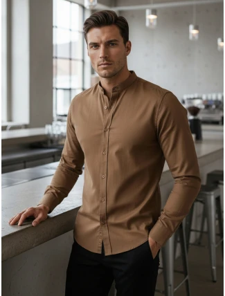 Pánská neformální košile SLIM FIT se stojáčkem FashionStreet DX2592