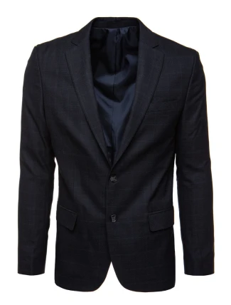Pánské jednořadové sako v tmavě modré barvě FashionStreet MX0633
