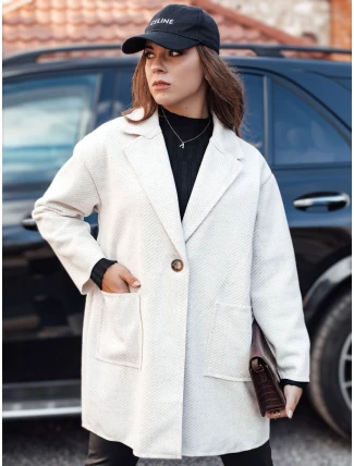 ELEGANTWAY dámský oversize kabát ve tvaru rybí kosti béžový FashionStreet NY0698 ELEGANTWAY dámský oversize kabát ve tvaru rybí kosti béžový FashionStreet NY0698