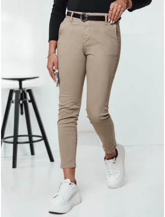TRENDIOSS dámské kalhoty s páskem béžové FashionStreet UY2264 TRENDIOSS dámské kalhoty s páskem béžové FashionStreet UY2264