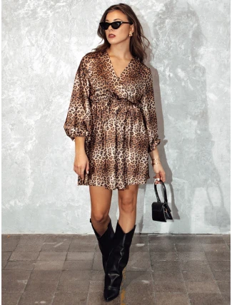 Dámské šaty ANIMALIA v jedné velikosti s leopardím potiskem FashionStreet EY2543