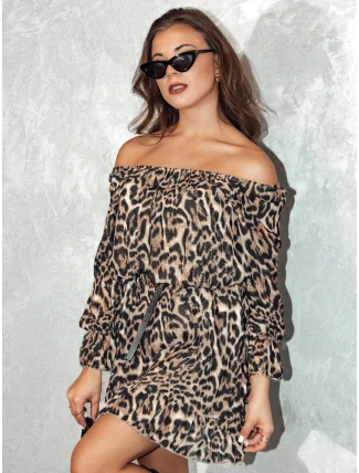 Dámské španělské šaty EXOTICO v leopardím vzoru FashionStreet EY2545
