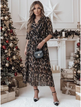 TIGRISSA one size midi šaty černo-hnědé FashionStreet EY2546 TIGRISSA one size midi šaty černo-hnědé FashionStreet EY2546