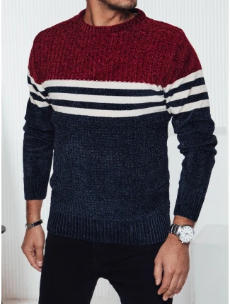 Pánský pruhovaný tmavě modrý svetr FashionStreet WX2229