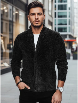 Pánský černý svetr na zip FashionStreet WX2232
