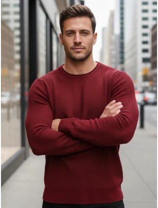 Pánský vínový svetr WX2295 Pánský vínový svetr WX2295