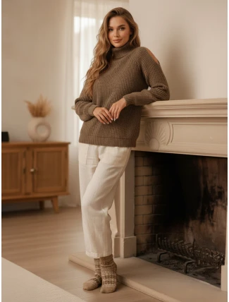 GOLFIVA dámský svetr béžový FashionStreet MY2403