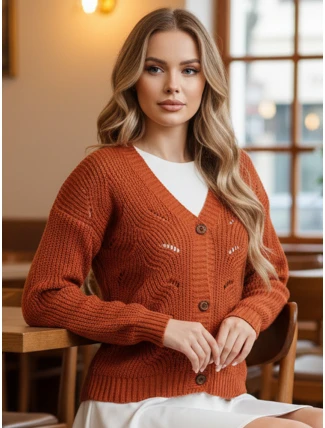 KNITVIA dámský svetr červený FashionStreet MY2420