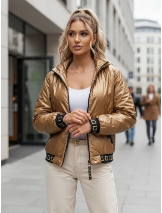 Dámská prošívaná bunda GLAMCIX beige FashionStreet TY4784