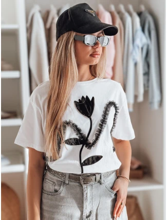 Dámské tričko oversize s 3D efektem PETINIA bílá FashionStreet RY2713