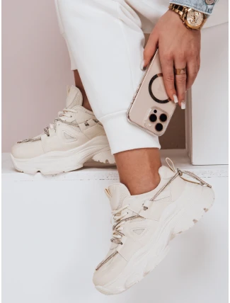 Dámské tenisky na silnější podrážce NEWMOVE beige FashionStreet ZY0589