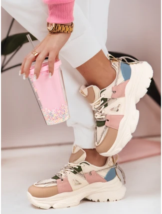 Dámské tenisky na silnější podrážce NEWMOVE beige FashionStreet ZY0590