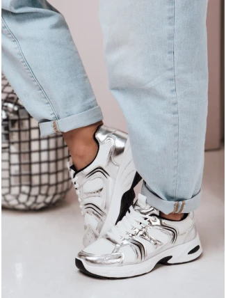 Dámské tenisky s plochou podrážkou GLISSWALK silver FashionStreet ZY0616