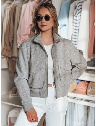 Dámská přechodná oversize bunda bomber LUMINA šedá FashionStreet TY4792