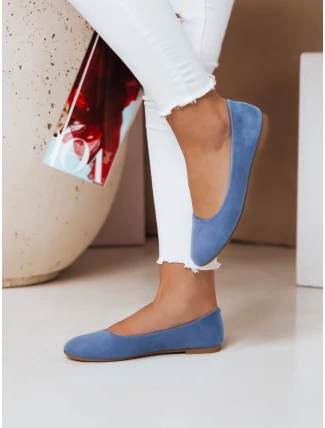 Dámské semišové baleríny MINIMALL modré FashionStreet ZY0671 Dámské semišové baleríny MINIMALL modré FashionStreet ZY0671