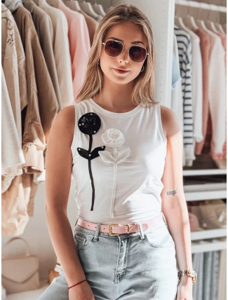 PETITO white FashionStreet RY2730 dámské květované tričko bez ramínek