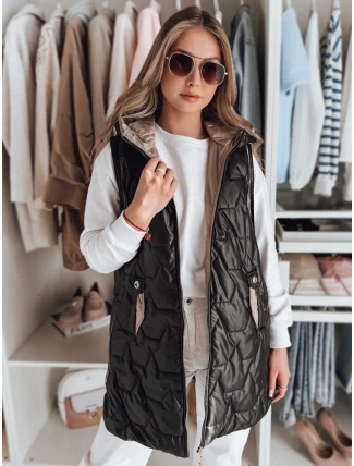 Dámská přechodná prošívaná vesta GLITTI černá FashionStreet TY4804 Dámská přechodná prošívaná vesta GLITTI černá FashionStreet TY4804