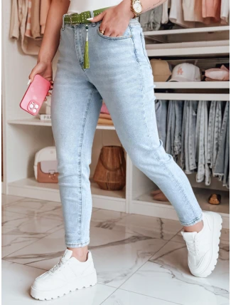 Dámské úzké džínové kalhoty s páskem FITARINKA blue FashionStreet UY2422