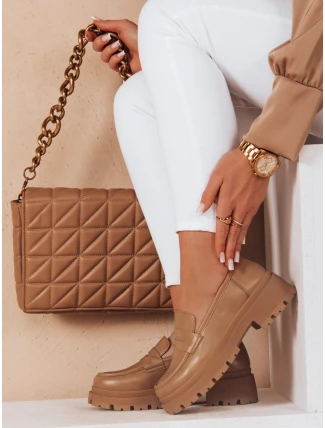 Dámské mokasíny na platformě TORINO khaki FashionStreet ZY0776 Dámské mokasíny na platformě TORINO khaki FashionStreet ZY0776