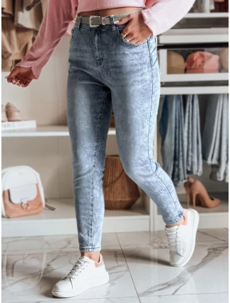 Dámské džínové kalhoty slim fit s páskem BOTANIDA modrá FashionStreet UY2448