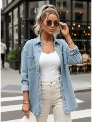 Dámská džínová košile oversize BLUJANES modrá FashionStreet DY0455