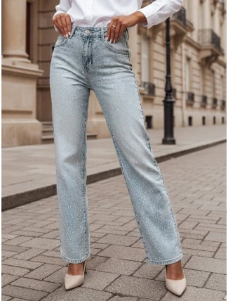 Dámské džínové kalhoty s kamínky DIAMONTI blue FashionStreet UY2475