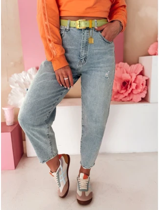 Dámské džínové kalhoty mom fit MOMTEZ blue FashionStreet UY2485