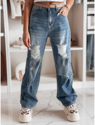 Dámské džínové kalhoty s dírami DEMARIP modré FashionStreet UY2486