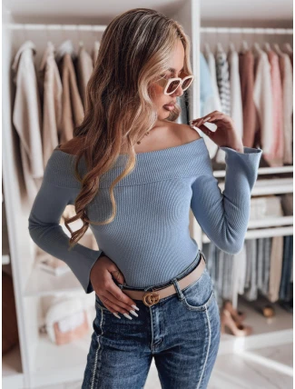 Dámská halenka s odhalenými rameny SHOWIT modrá FashionStreet MY2427 Dámská halenka s odhalenými rameny SHOWIT modrá FashionStreet MY2427