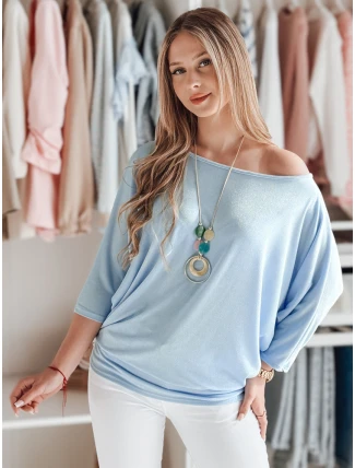 Dámská máslová halenka oversize s přívěskem LUZVIA modrá FashionStreet RY2772