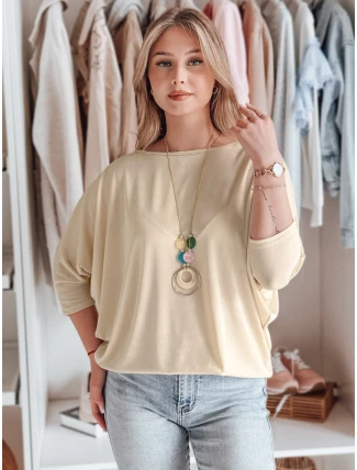 Dámská máslová halenka oversize s přívěskem LUZVIA beige FashionStreet RY2773