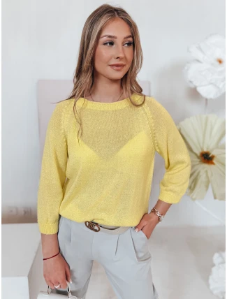 Dámský oversize svetr SOFTICAN žlutý FashionStreet MY2435