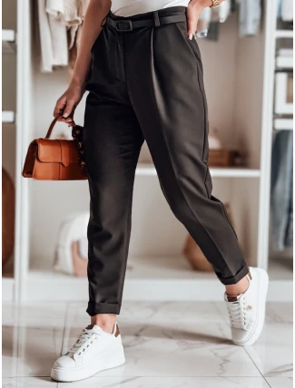 Ležérní dámské plisované kalhoty s páskem PLISSO černé FashionStreet UY2518 Ležérní dámské plisované kalhoty s páskem PLISSO černé FashionStreet UY2518