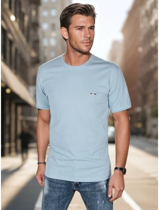 Pánské vyšívané tričko modré FashionStreet RX5639