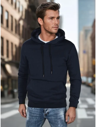 Pánská základní mikina s kapucí tmavě modrá FashionStreet BX5884