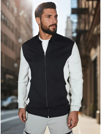 Pánská mikina na zip se stojáčkem černá FashionStreet BX5909