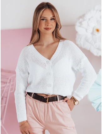 Dámský oversize žebrovaný svetr SWEETDREAM white FashionStreet MY2459