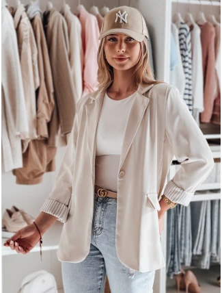 Dámské oversize sako RESIDAL světle béžové FashionStreet PY0122 Dámské oversize sako RESIDAL světle béžové FashionStreet PY0122