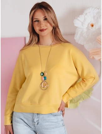 Dámská máslová halenka oversize s přívěskem NUBISS žlutá FashionStreet RY2798 Dámská máslová halenka oversize s přívěskem NUBISS žlutá FashionStreet RY2798