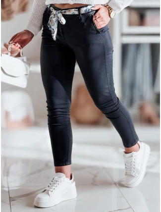 Dámské látkové chinos kalhoty s páskem ROSSALI navy blue FashionStreet UY2532