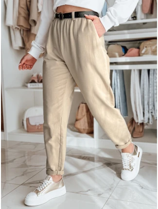 Dámské kalhoty chinos s páskem TAILANDI latte FashionStreet UY2549