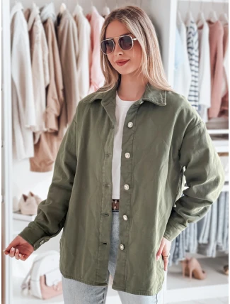 Dámská přechodná košilová bunda oversize KOSMOJACK khaki FashionStreet TY4840 Dámská přechodná košilová bunda oversize KOSMOJACK khaki FashionStreet TY4840