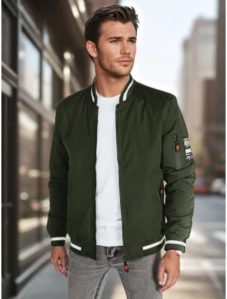Pánská přechodná bunda bomber zelená FashionStreet TX5024