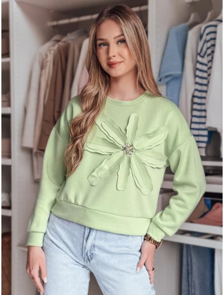 Dámská oversize mikina s květinami PETITKA mint FashionStreet BY1389