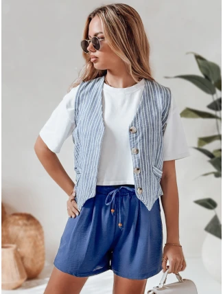 Dámské látkové šortky SUMMER TRIP blue FashionStreet SY0434 Dámské látkové šortky SUMMER TRIP blue FashionStreet SY0434