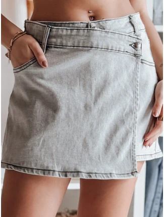 Dámská džínová sukně-šortky CHILL WRAP šedá FashionStreet CY0508