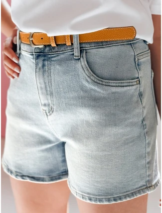 Dámské džínové šortky s páskem SUNNY JIN modré FashionStreet SY0470